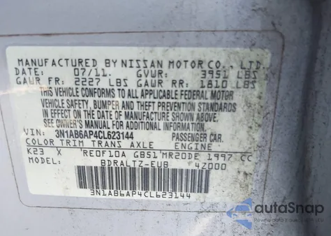 2012 Nissan Sentra 2.0 Sr from USA, damaged, VIN 3N1AB6AP4CL623144